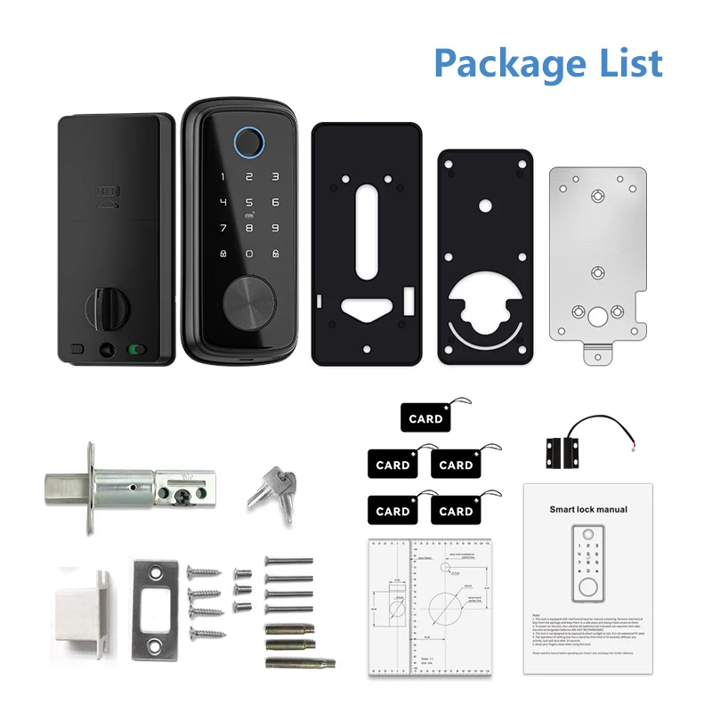 Imagem -06 - Inteligente Deadbolt para a Porta da Frente Alexa wi fi Ttlock App Biométrico de Impressão Digital Keyless Entrada Teclado Fechadura da Porta com Gateway Novo T1pro