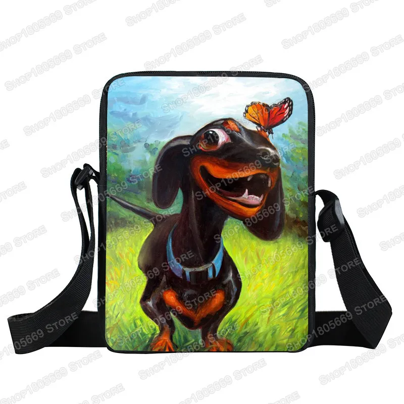 Uroczy pies jamnik torba damska torebka dziewczyny tornister torby wypoczynek krzyż torby do podróży damska torba na ramię Bookbag — zdjęcie 5