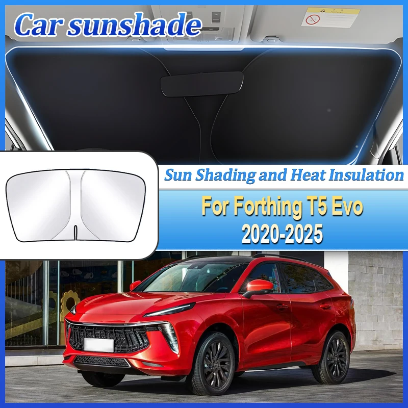 

Sun Visor For DFSK Forthing T5 Evo 2020 2021~2025 Car Sun Protection Anti-UV Steel Ring Front Windshield Sunshade Accessories