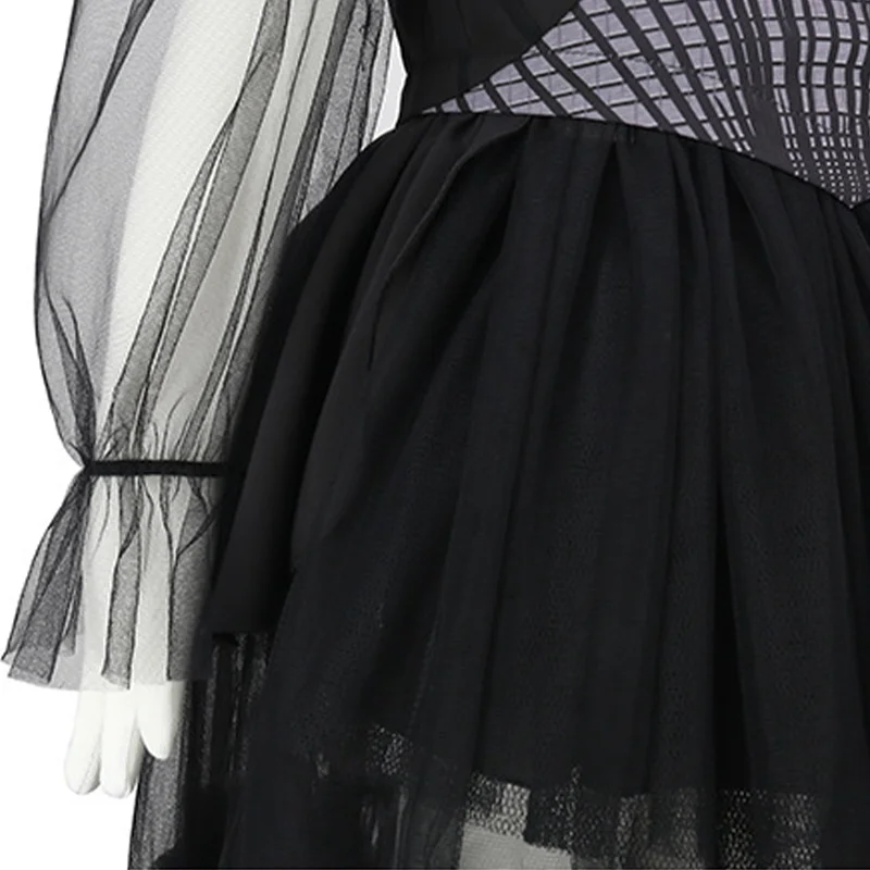 Черная полосатая униформа Академии для девочек, платье для детей, карнавальный костюм на Хэллоуин, ролевая игра, карнавальная вечеринка, роскошный наряд