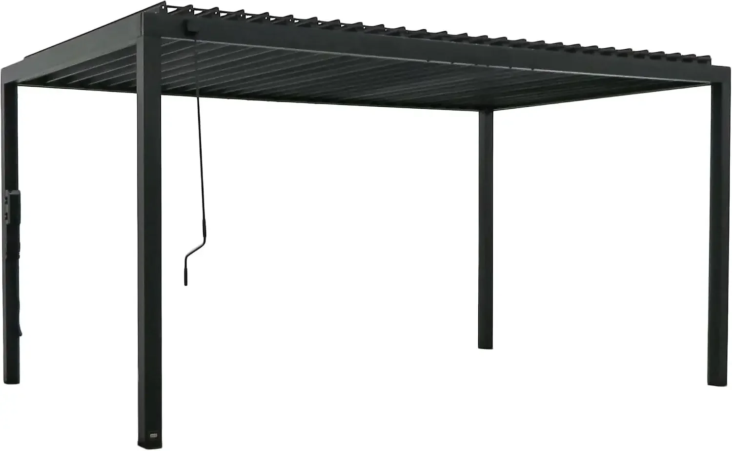 Sarasota 16' x 10' Galvanized Steel Louvered Pergola Kit with Adjustable Roof, Shade, Rain Protection, High-Wind Rating, Gutter