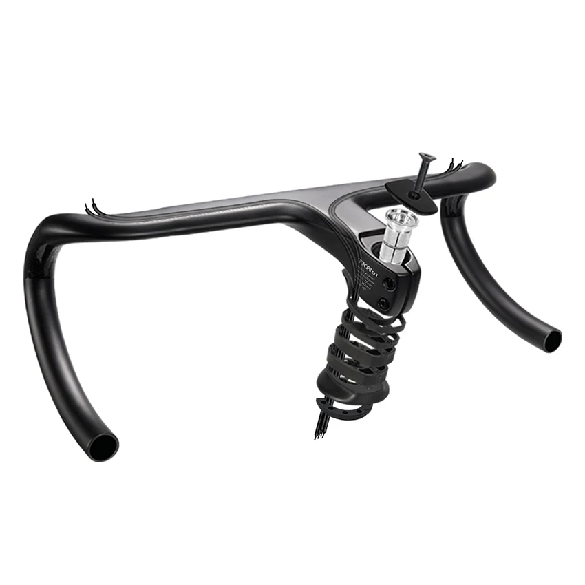 Customization Carbon Fiber Aero Lightweight Integrated Handlebar Road Bike Handlebar Full Internal Cable Routing with Safety OEM