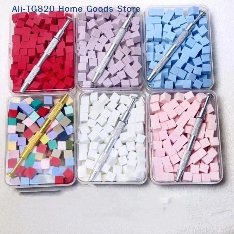 [TG820] 100 Peças/Caixa Pincel Esponja Gradiente com Ferramentas para Arte de Unhas, Pincel para Esmalte em Gel, Pó de Glitter, Acessório para Manicur