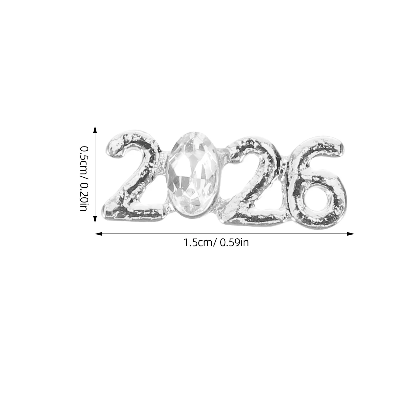 60Pcs 2026 Nail Charms Metal Flatback Number Manicure Decoration Nail Art Accessories Rhinestone Glitter Jewelry