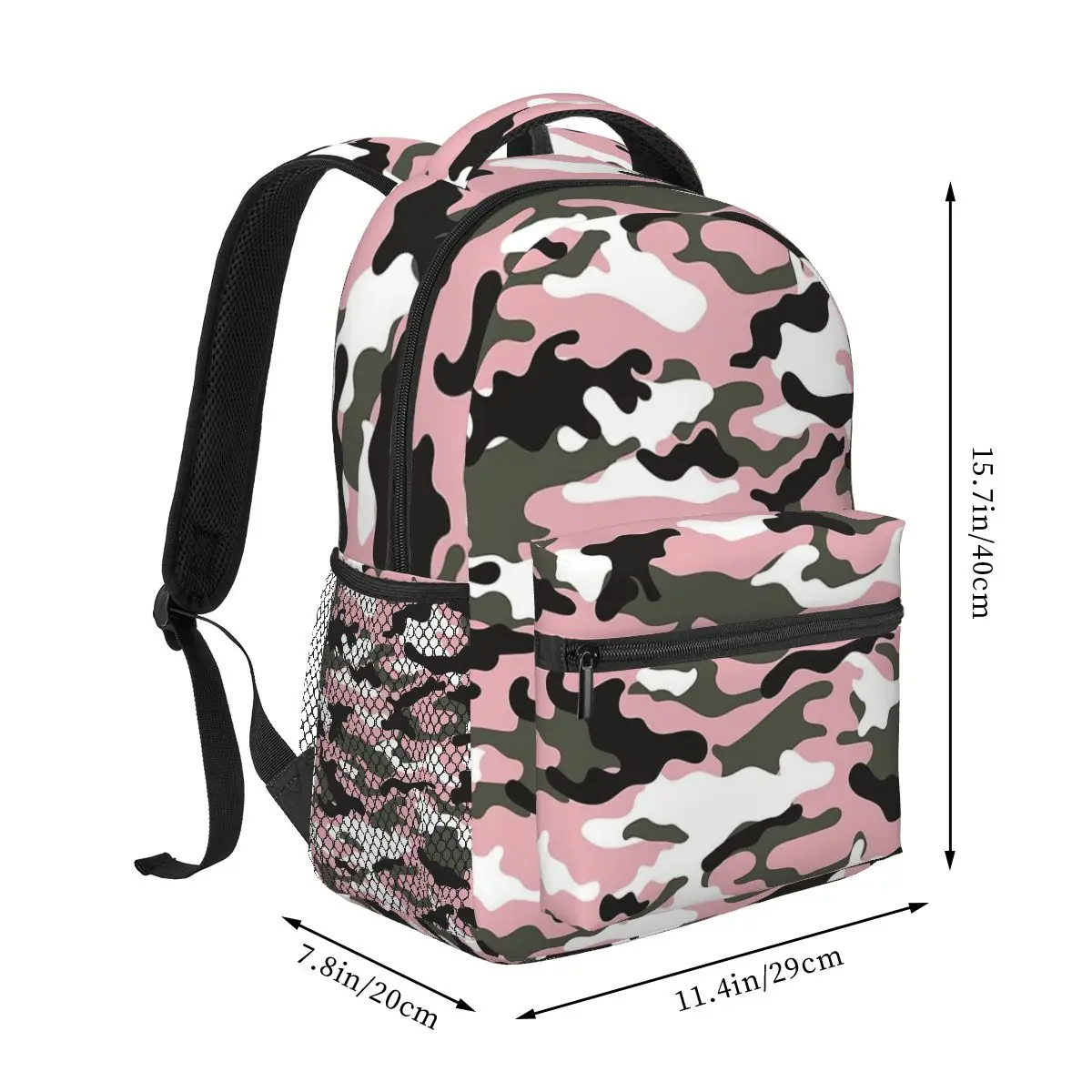 Pink Military Camo Pattern Girls Texture Squad Backpacks Boys Girls Bookbag Students School Bags Kids Rucksack Shoulder Bag