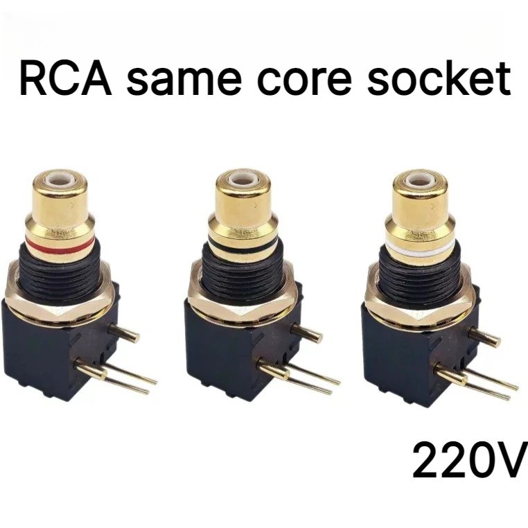 1PCS Copper Gold Plated RCA Terminal Female PCB Panel Mount Phono Audio Socket Connector RCA Same Core Socket