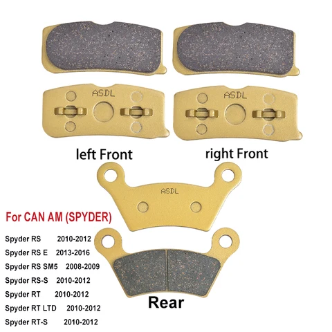 Мотоциклетные передние и задние тормозные колодки для CAN AM (SPYDER) Spyder RS E Spyder RS SM5 S Spyder RT LTD S 2016 2015 2014 2013