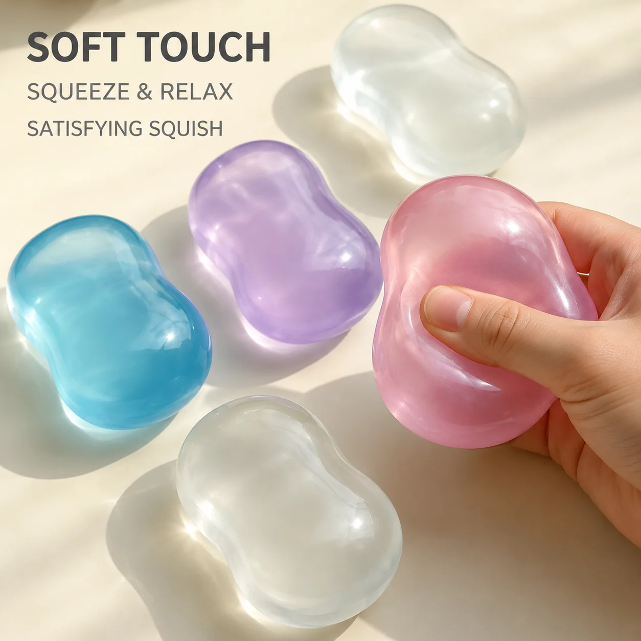 Best Seller Transparent Series Moldable Coconut Oil Soap Vaseline Soap Squishy Toys Stress Relief Decompression Anti Anxiety