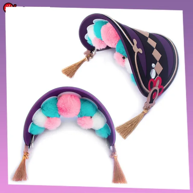 تأثيري جينشين تأثير يون جين شعر مستعار تأثيري شعر مستعار طويل مع الضفائر مقاومة للحرارة الشعر الاصطناعية Yunjin تأثيري غطاء رئيس التبعي