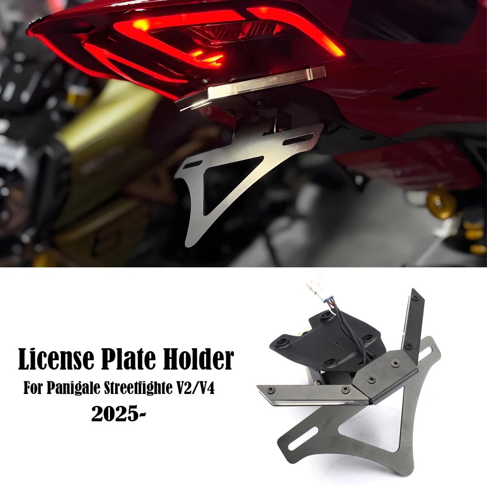 

NEW Motorcycle Mount Fender Eliminator Tail Tidy License Plate Holder For Ducati Panigale V4S V4 V2 Streetfighte V2 V4 2025 -