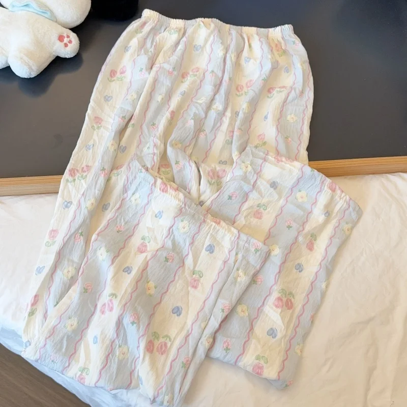 

Spring and Summer Women's Pajama Pants Teenage Students New Cute Home Pants Loose Soft Straight Pants Walking Pants Casual Pants
