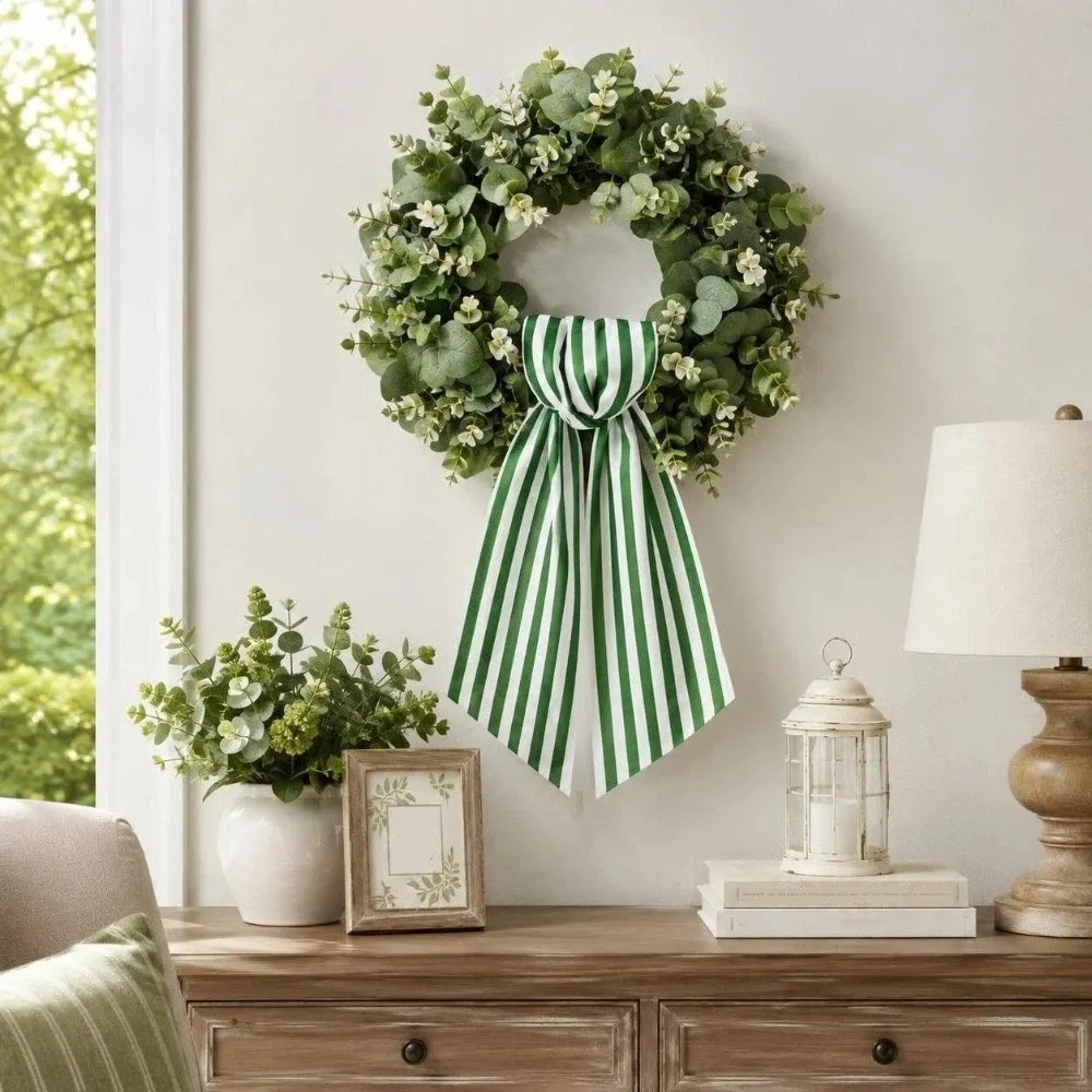 Striped Ribbon Large Christmas Bow DIY Multifunctional Garland Ribbon Tie-up New Year Christmas Tree Ornaments Wall Decor