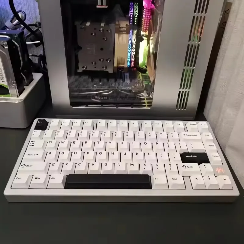 WAVE75 Wireless Mechanical Keyboard 75% Tri-Mode CNC Aluminum Gasket ARGB 1000HZ Bluetooth Gaming Keyboard For Laptop Tablet