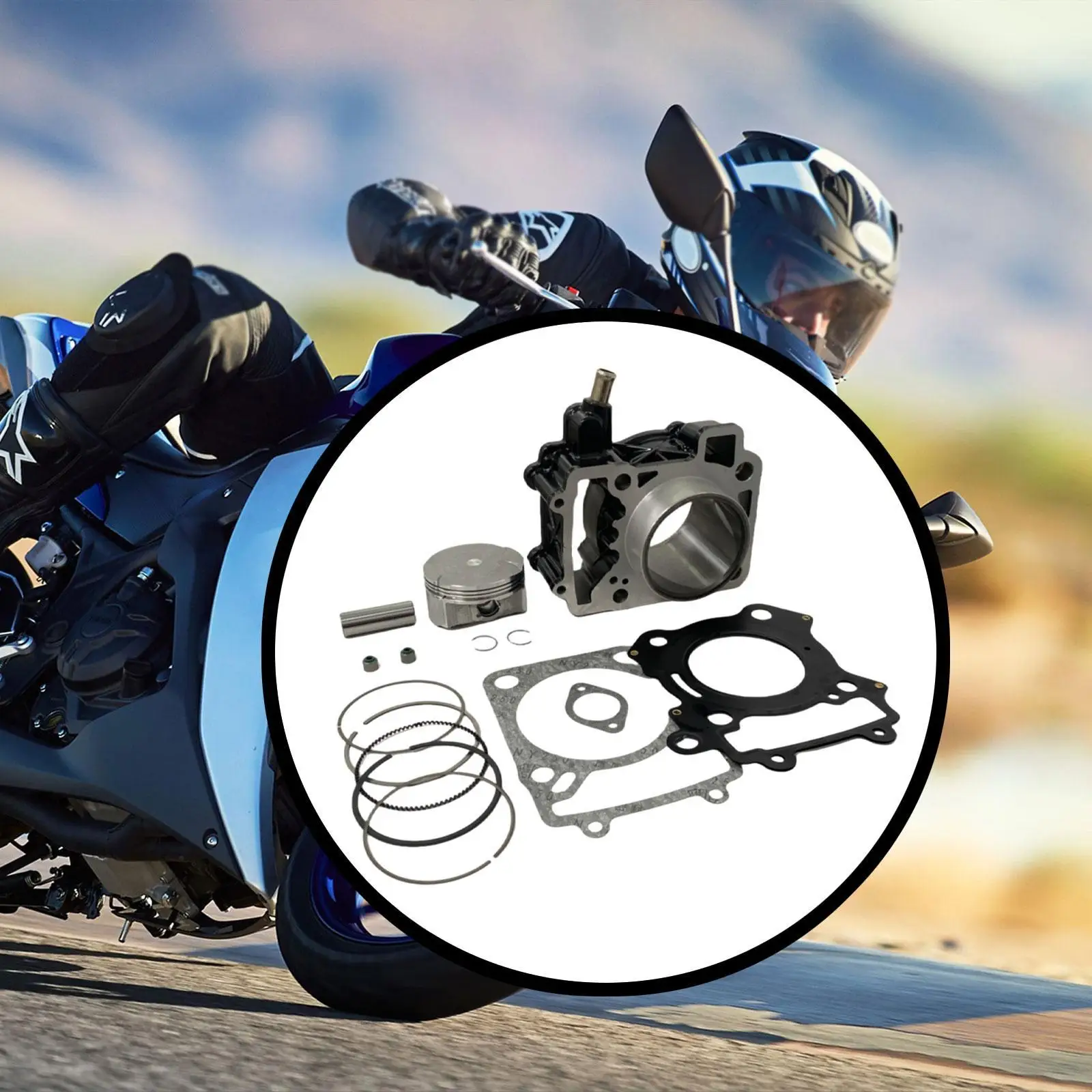 محرك المكبس اسطوانة عدة صيانة إصلاح سهلة التركيب دراجة نارية المرآب جزء المكبس خواتم ل Bajaj Pulsar RS200 #5