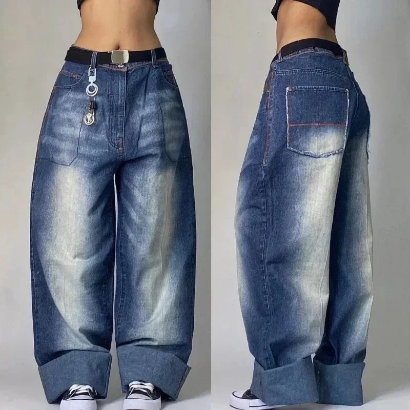 Streetwear Fashion New Multi-pocket Washed Baggy Jeans Men And Women Hip-hop Harajuku Casual Gothic High Waist Wide Trouser