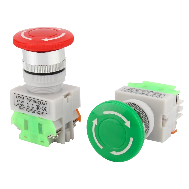 

LAY37-11ZS(Y090-11ZS) Emergency Stop Self-locking Push Button Switch Mushroom Head