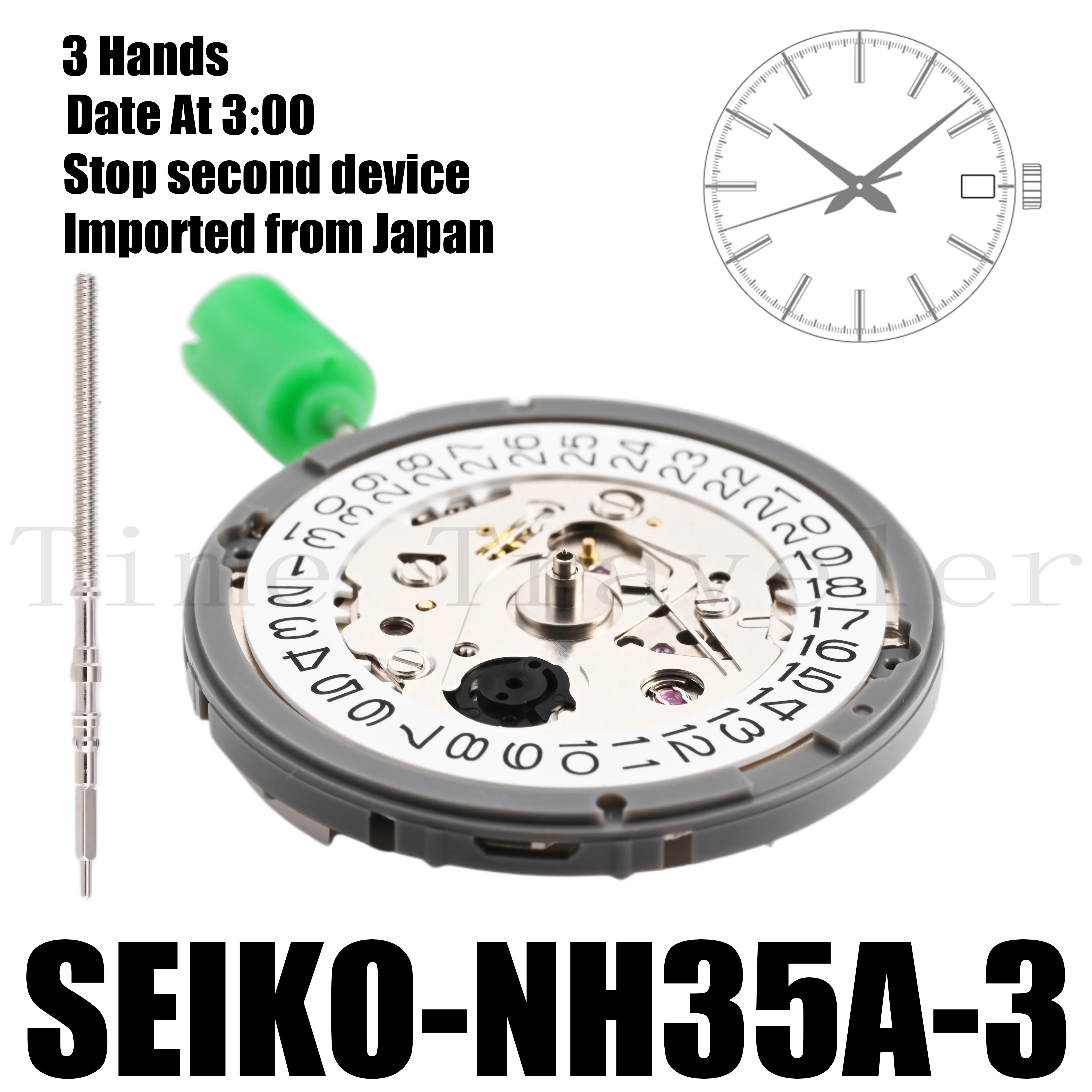 NH35 Movement SEIKO SII NH35A Movement Automatic Mechanical Movement 3 Hands Sweep second Date At 3:00 Japanese assembled