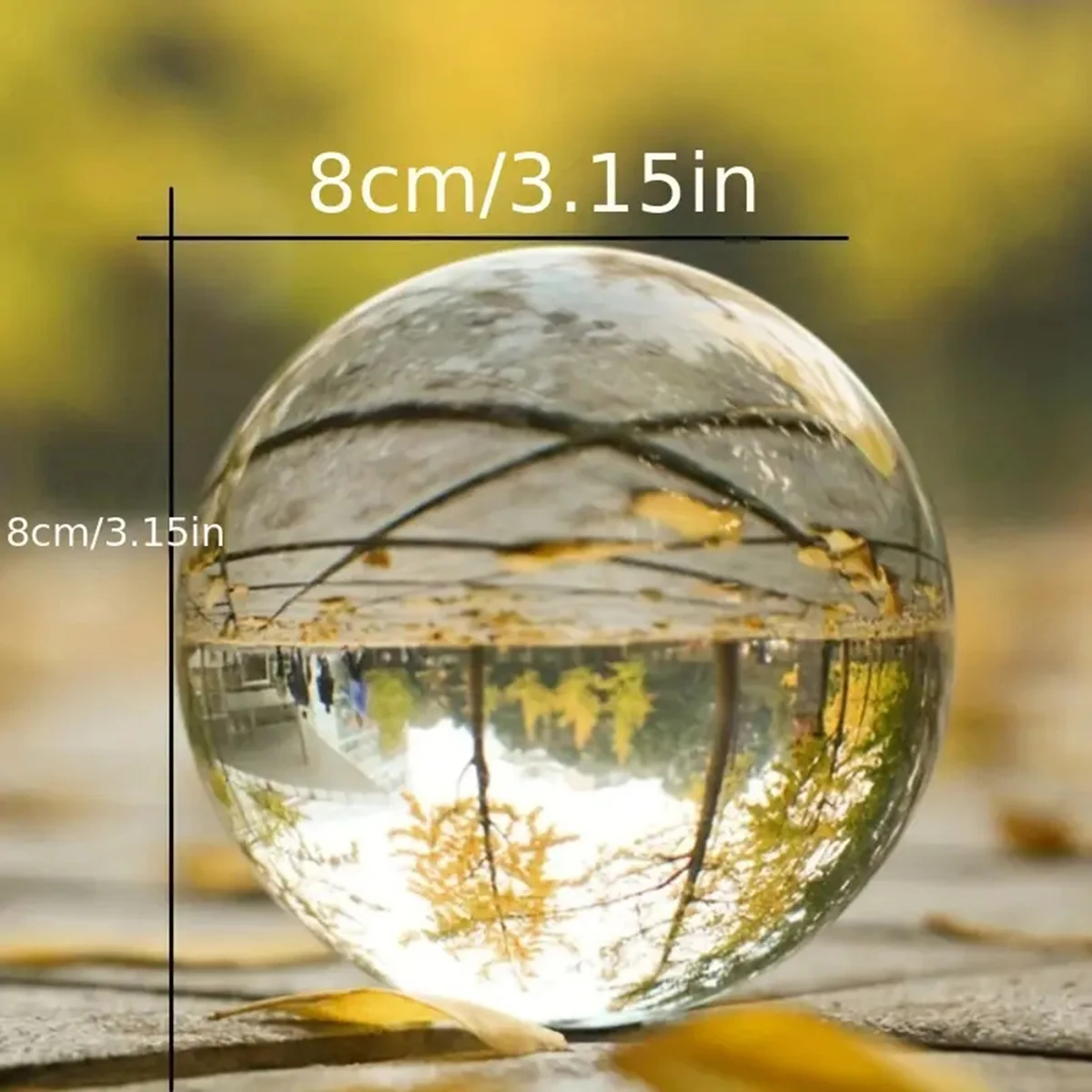 1pc Optical Glass Reflective Spheres, K8 Crystal Sphere Ball, Decor Photography Ball, Clear Contact Juggling Ball, No Stand