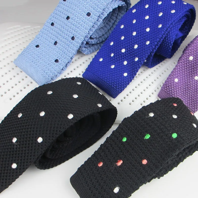 

Men's Knitted Knit Leisure Striped Dots Tie Fashion Skinny Narrow Slim Neck Ties For Men Skinny Embroidered Designer Cravat