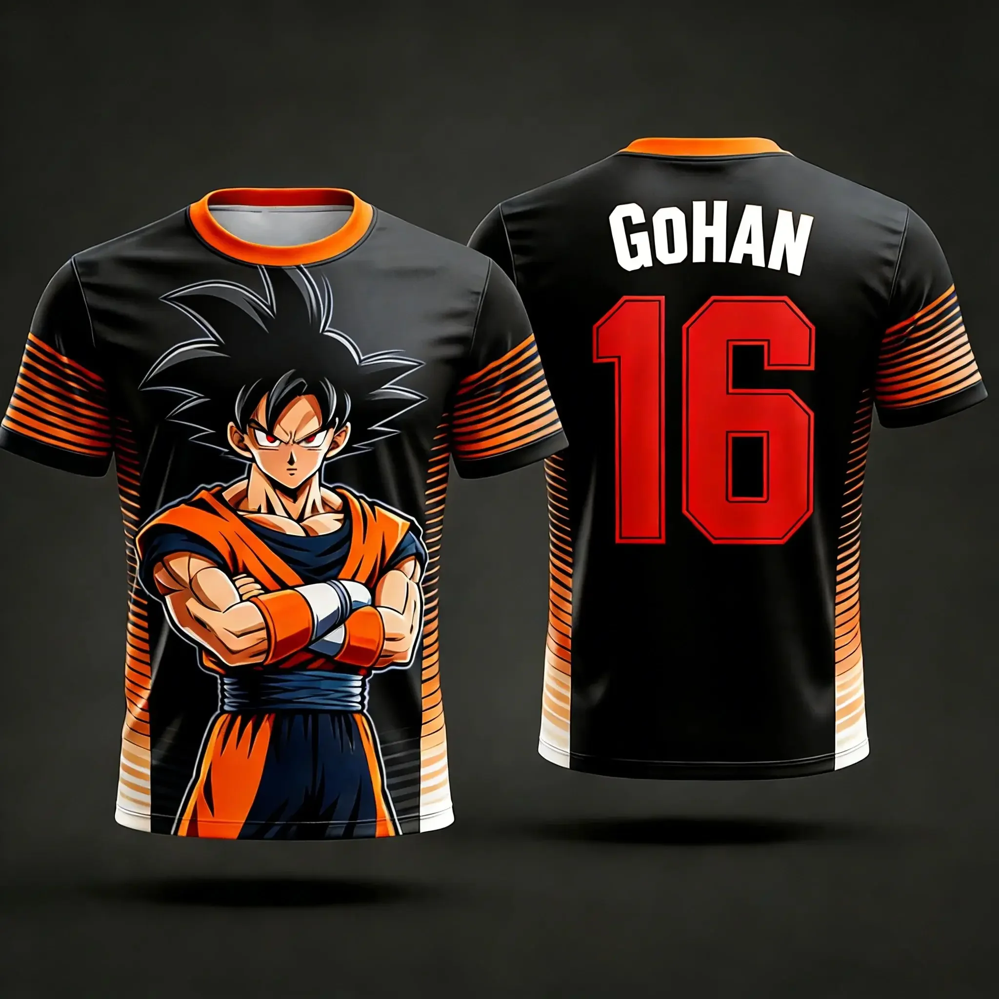 2026 New Series Men's Dragon Ball Pattern 3D Printed Anime Style Adult Children's Football Special Sports Fashionabl Loose Fit