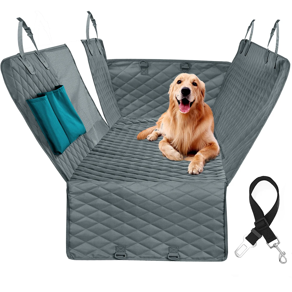 Dog Car Mat Seat Cover Pet Accessories Travel Carrier Products For Dogs Visual Mesh Window Side Zipper Dogs Car Strap Hammock