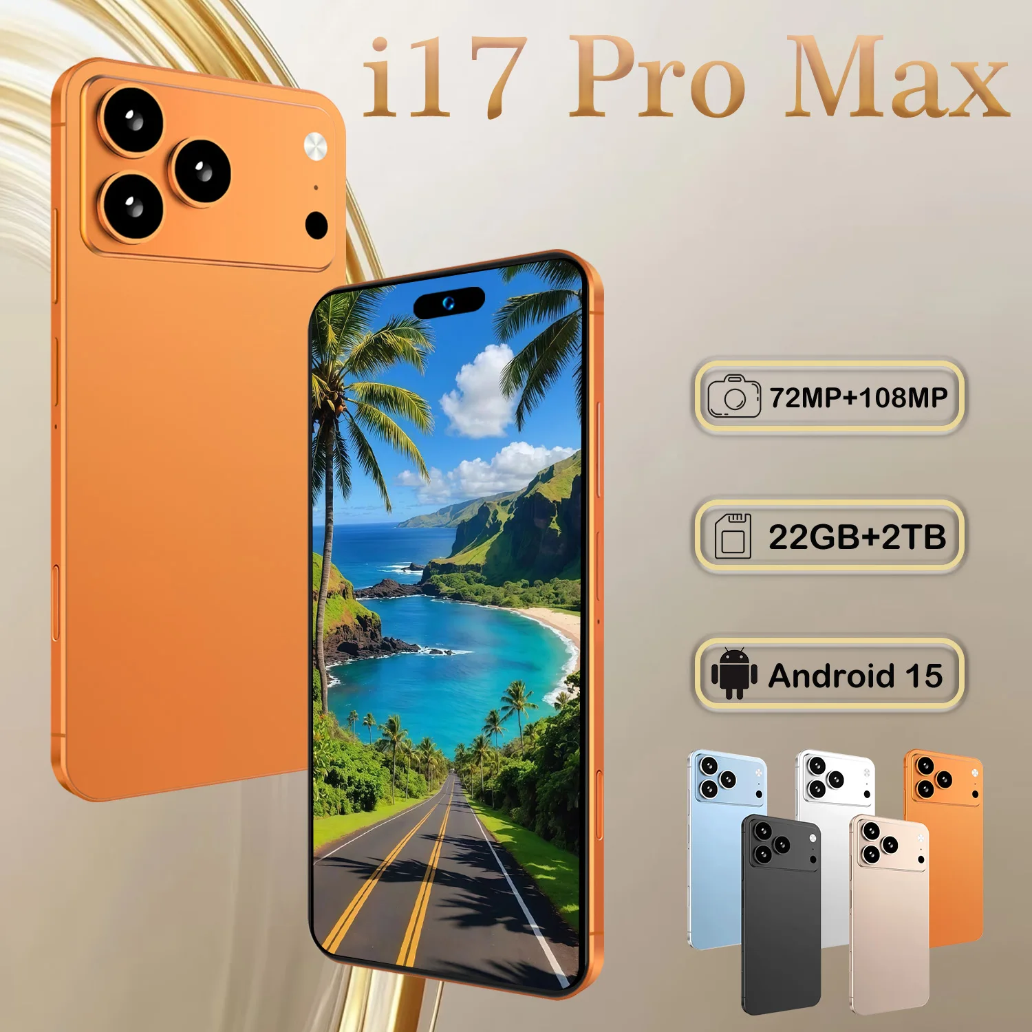 2026 High Quality Global Version I17 Promax Pro Original Intelligent 4G 5G Dual Card Dual Standby System 8000mAh Battery Arrival