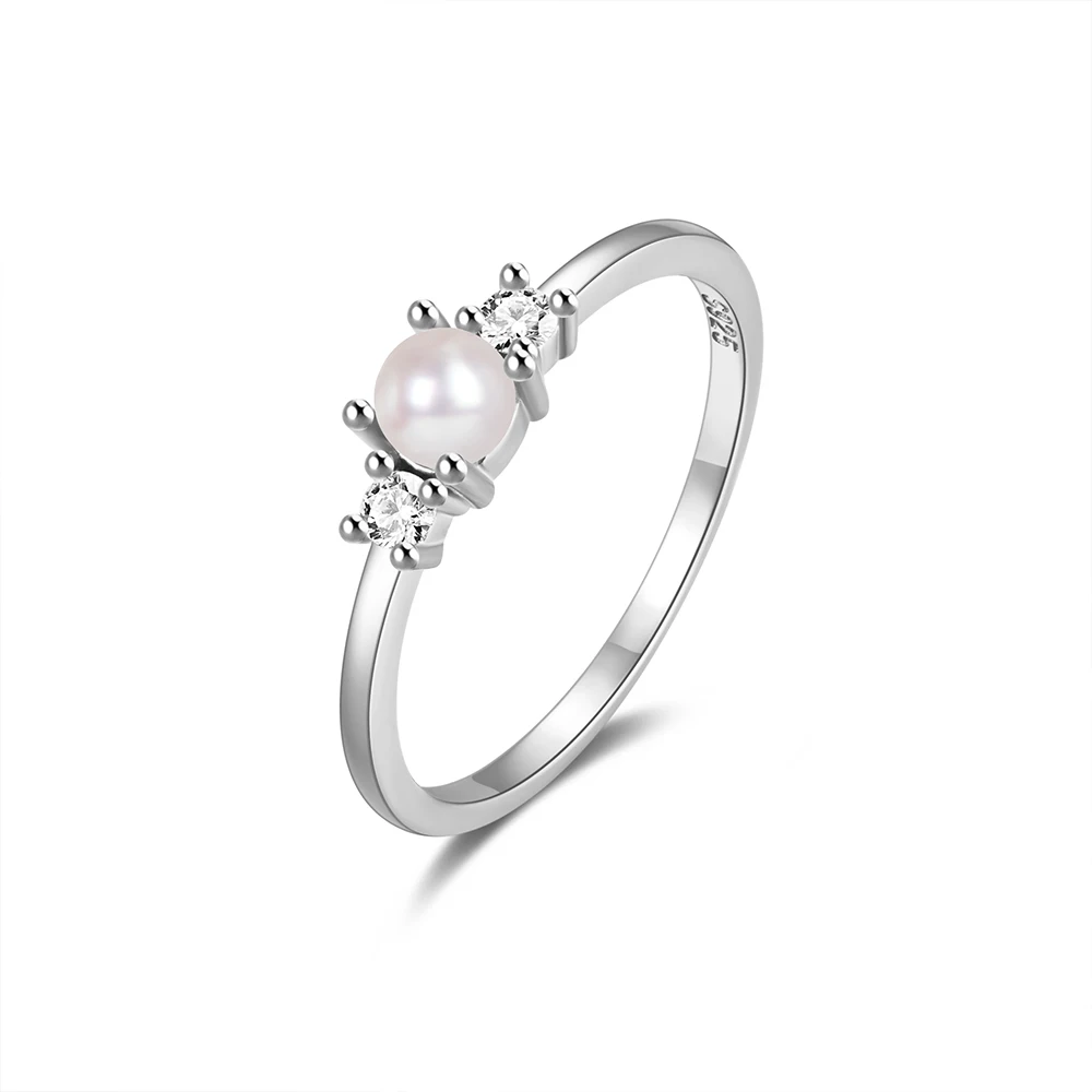 925 Sterling Silver High-end Pearl Ring For Women INS Style Niche Zircon Wedding Ring Proposal Boutique Jewelry Accessories