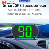 X2 GPS Car Digital Speedometer HUD Head Up Display Eletronicos Accessories Big Font KMH Speed Unit for Car Trucks Motorcycle