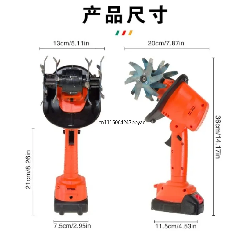 Handheld Lithium-ion Battery Micro Tiller, Portable Weeder & Small Cultivator for Garden Soil Loosening