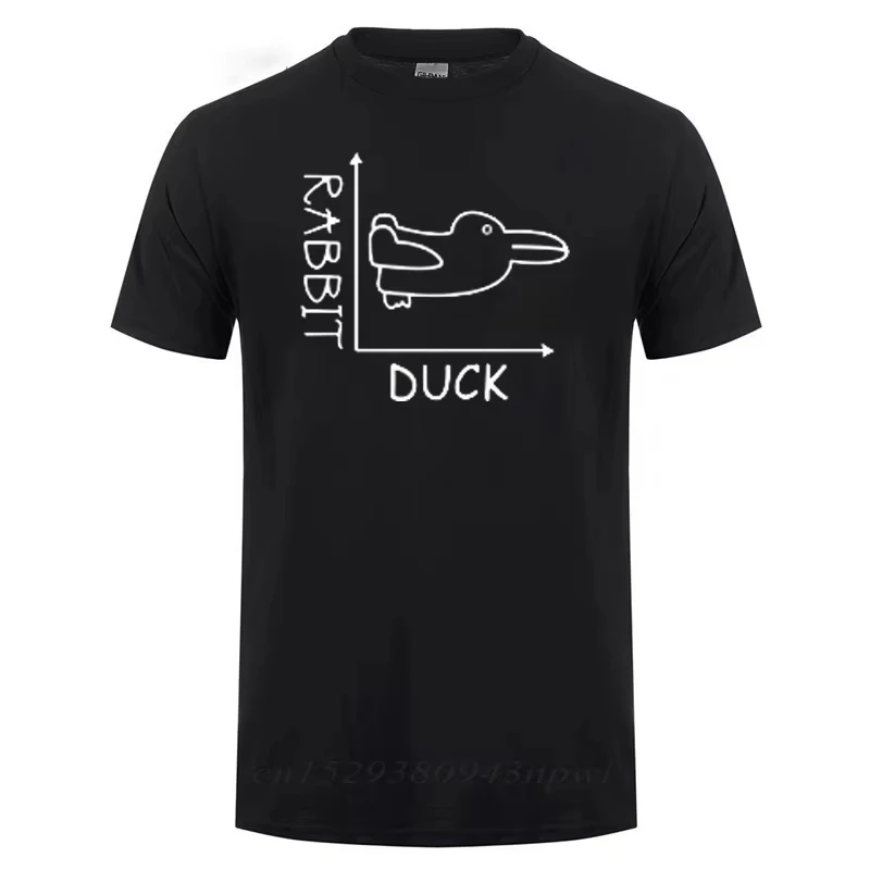 

Summer Hot Sale Duck Rabbit Fun Math T-Shirt Father's Day Gift Men's Birthday Gift Funny Adult Crew Neck Short Sleeve T-Shirt
