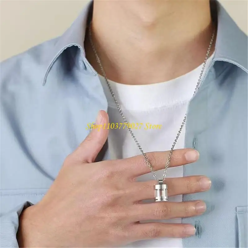 C4DF Pet Ashes Locket Memorial Jewelry Cremation Box Casual Wear Clear Cylinder Charm