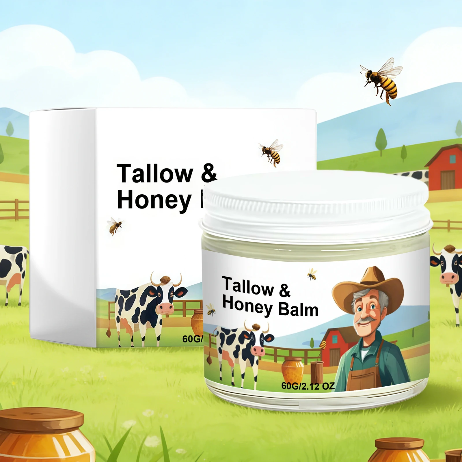 tallow & honey balm long lasting hydrating Soft Improve Elasticity reduce Dryness Moisturizer Rejuvenating Face CreamSkin Care