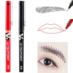 Temporary Tattoo Black Red Microblading Skin Marker Pen Tattoo Skin Scribe Pen Permanent Makeup Waterproof Eyebrow Lip Supplies