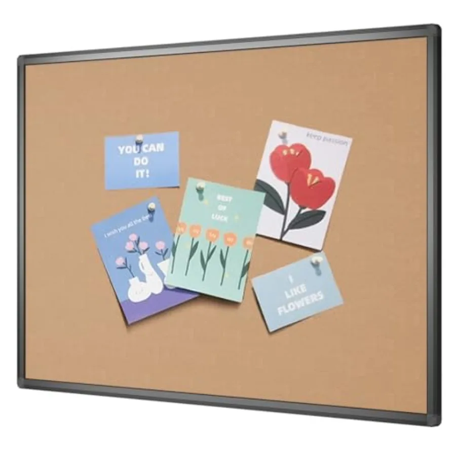 

Cork Notice Board 48 X 36 Inches Cork Bulletin Board with Black Aluminium Frame
