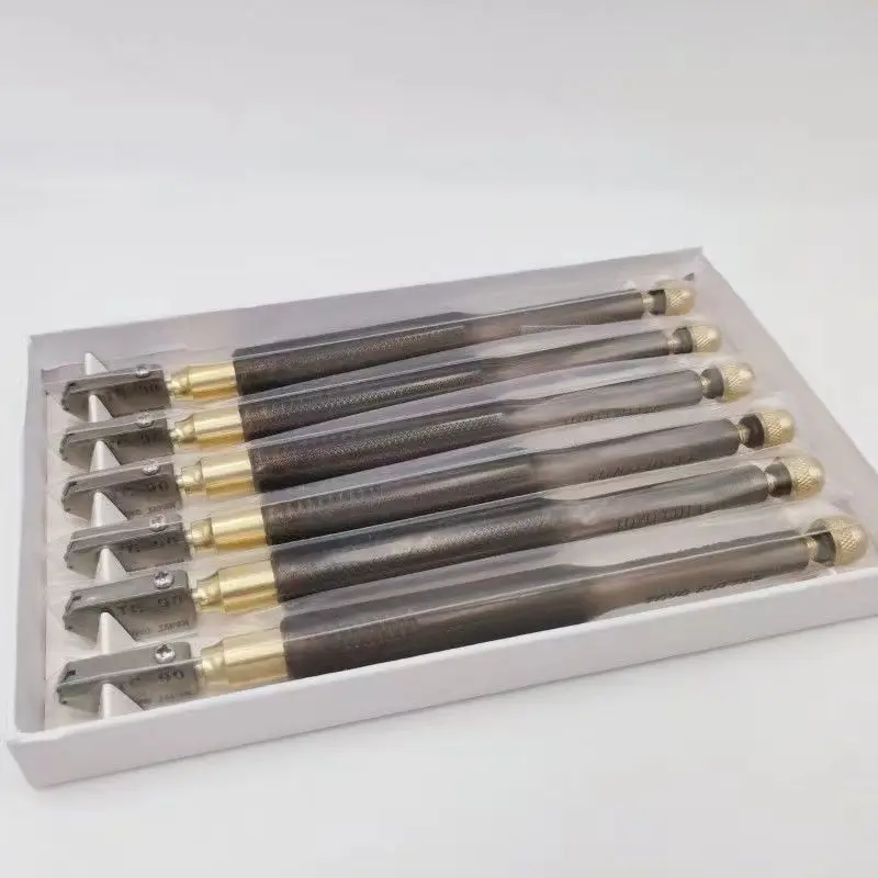 6PCS/pack Oil Glass Handle Cutter TC-17/30 /10/90/for TileGlass DIY Manual Glass Diamond Straight Head CuttingTool2-20mm