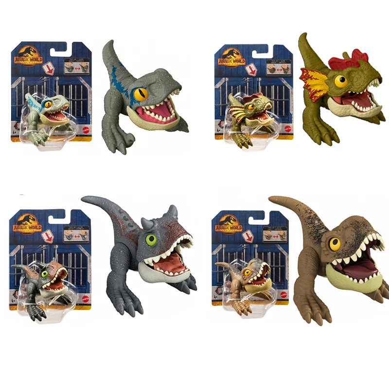 

Jurassic World Mini Dinosaur Figures Uncaged Pop-Ups Finger Dinosaur Assortment T-Rex Velociraptor Blue Interactive Toys Gifts