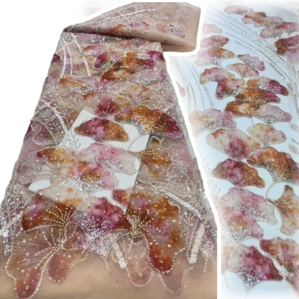 

Высокое качество, роскошная африканская кружевная ткань с блестками и бисером, новый жених, нигерийская свадебная вышивка, французский тюль, материалы 1925