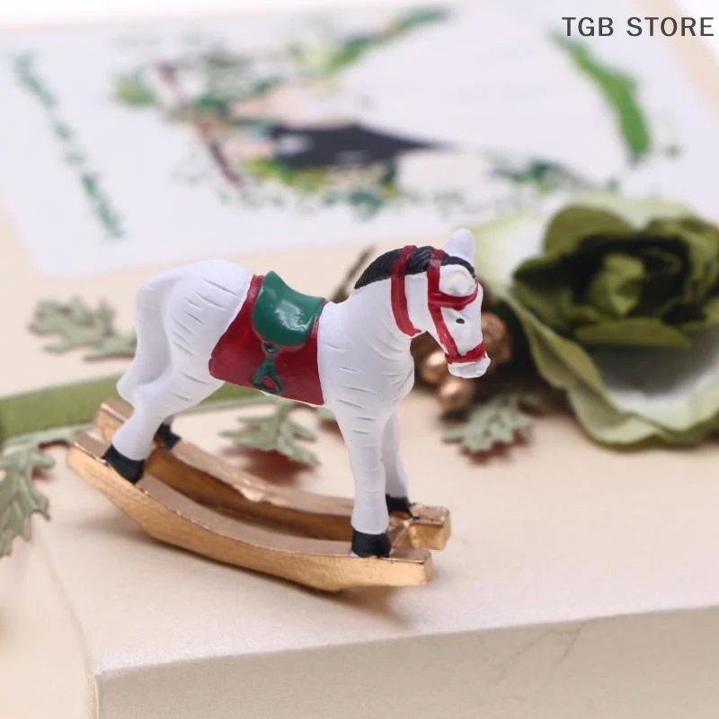 1 Pcs Mini Christmas Decoration Dollhouse Trojans Model Toy 1/12 Miniature Doll House Accessories Bedroom Scene Prop
