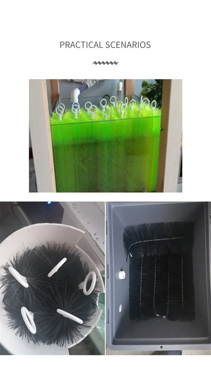 10 Stück Aquarium-Reinigungswerkzeuge Koi-Fischteich-Filterbürste 30/40/50cm Hochdichte Bürste Skimmer Aquarium-Filtrationssystem – Detail 6