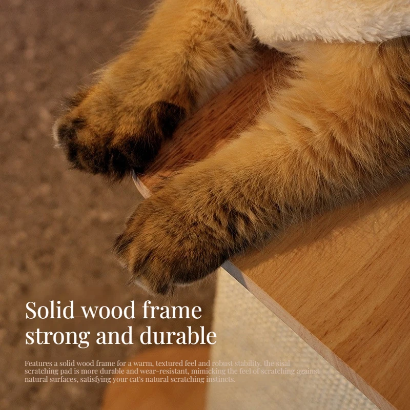 Sofa Corner Cat Scratcher Table Solid Wood Cat Scratching Board Sisal Anti‑Scratch Sofa Protector Tables Indoor Cats Furniture