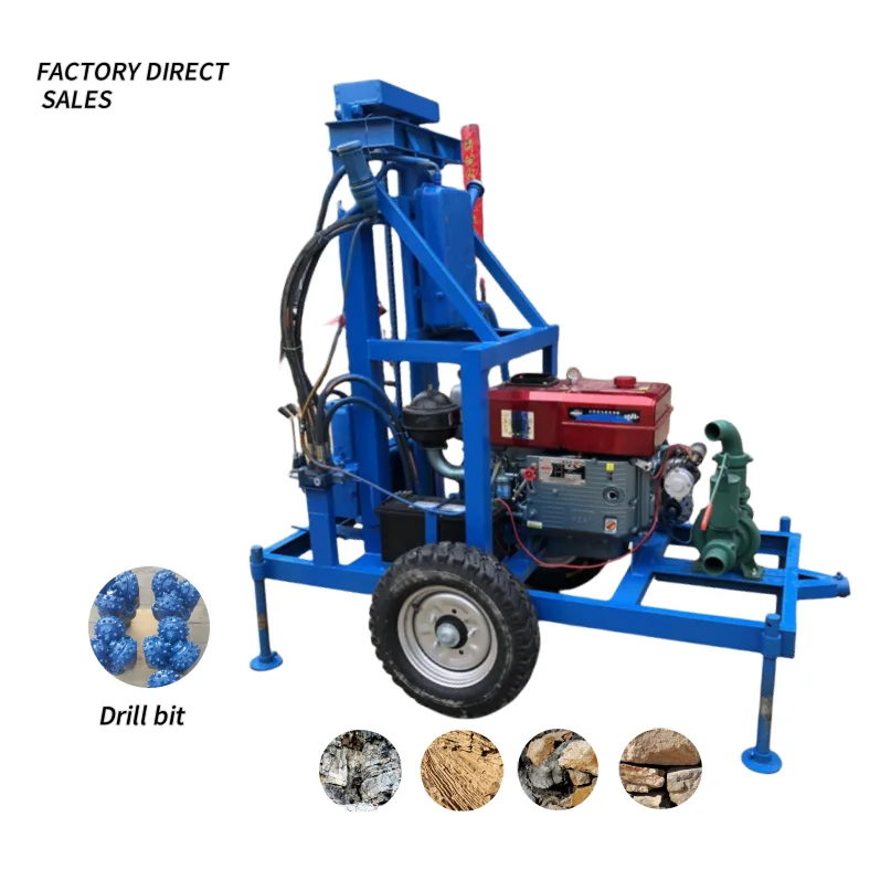 

100m Deep Portable Die sel Hydraulic Water Well Rotary Drilling Rig Borehole Water Well Drilling Machine Ine With Electric Start