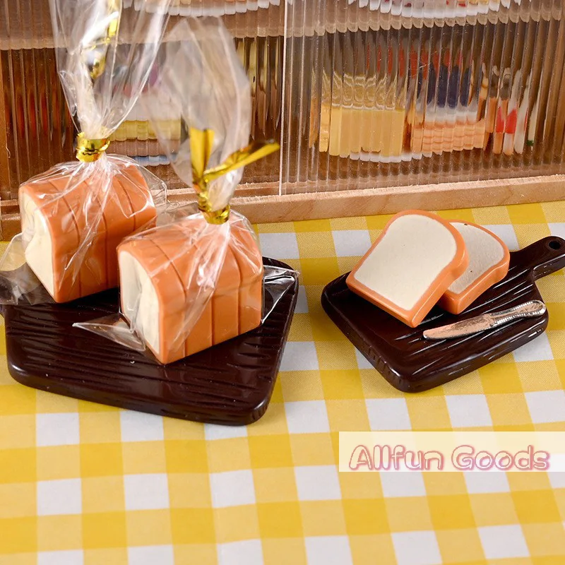 [TG835]5Pcs/set Miniature 1/6 1/12 Dollhouse Simulation Toast Bread Dollhouse Miniature Food Breakfast Snack Dessert Kitchen Toy
