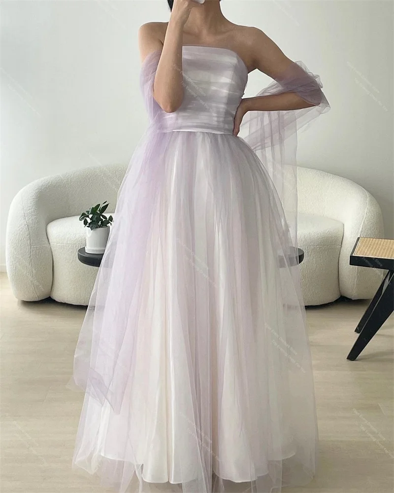 Xijun Fairy Lilac Long Prom Dresses Tulle Satin Korean Wedding Dresses Photoshoot Corset Princess Prom Gowns Formal Dresses 2024