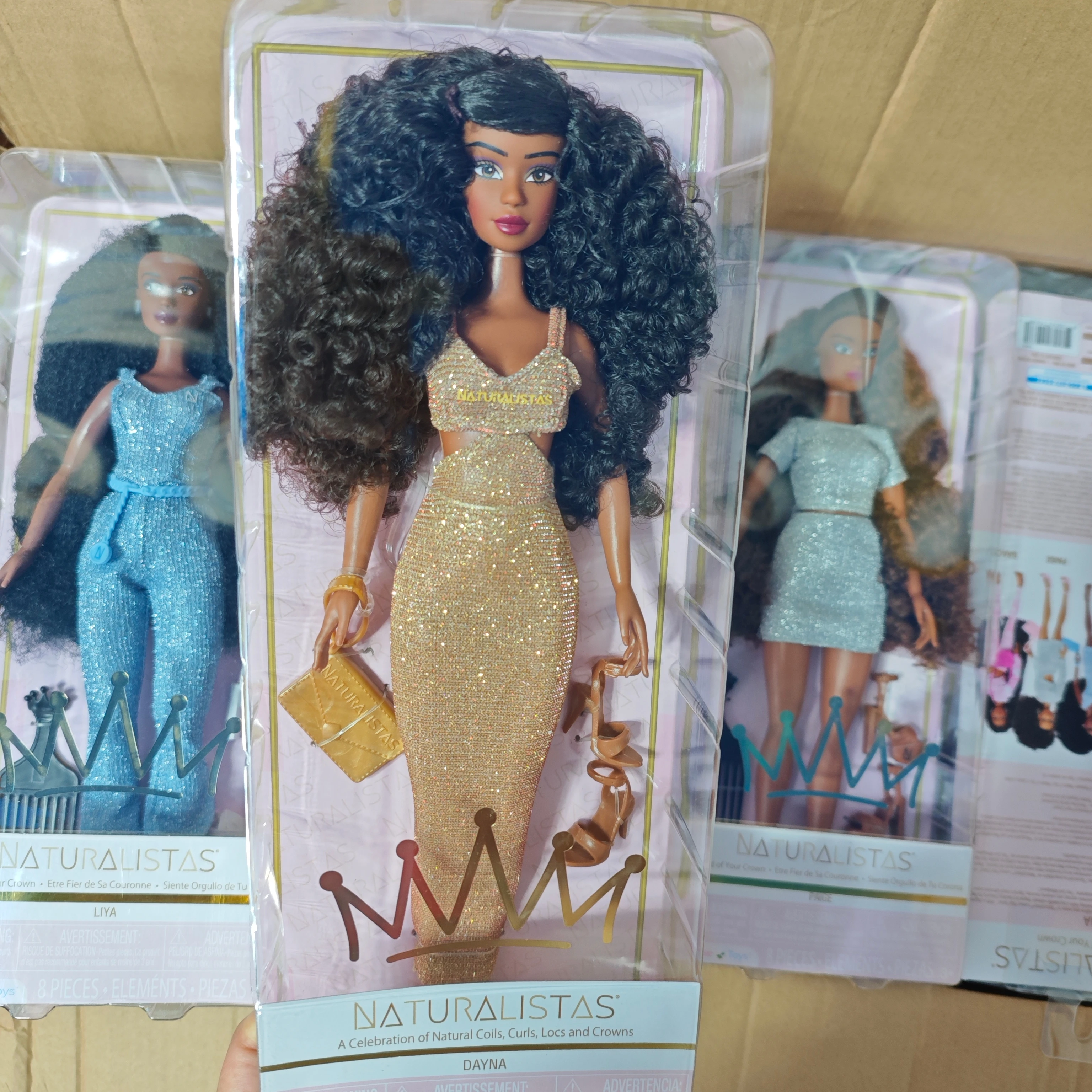 

12cm Dayan Play Doll With Long Hair For Styling Gold Sequin Dress Outfit For Girls Creative Hair And Fashion Play Time Gifts