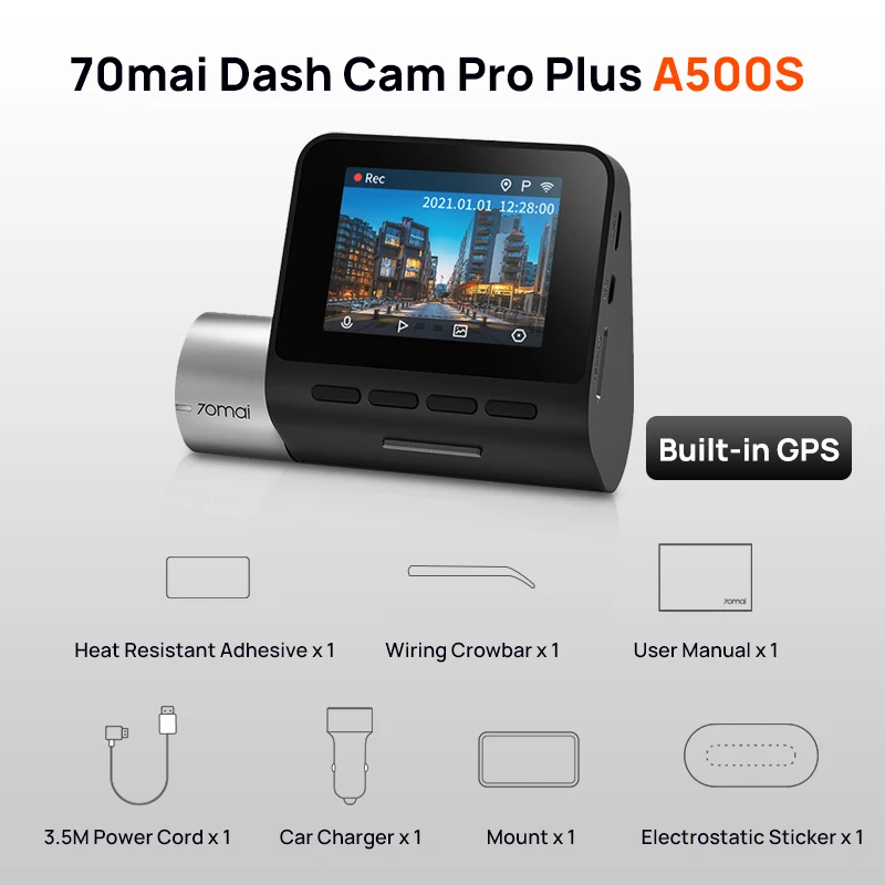 70mai A500S Recorder Car DVR Front Cam A500S 1944P Night Vision