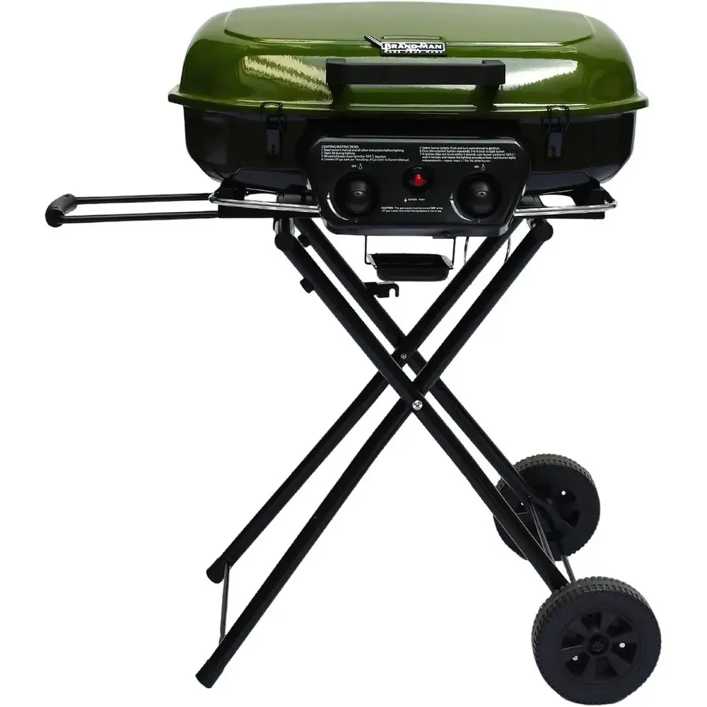 

2-Burner Portable Propane Gas Grill, 2-in-1 Camping Propane Grill with Porcelain-Enameled Griddle & Grill Grate or Outdoor Campi