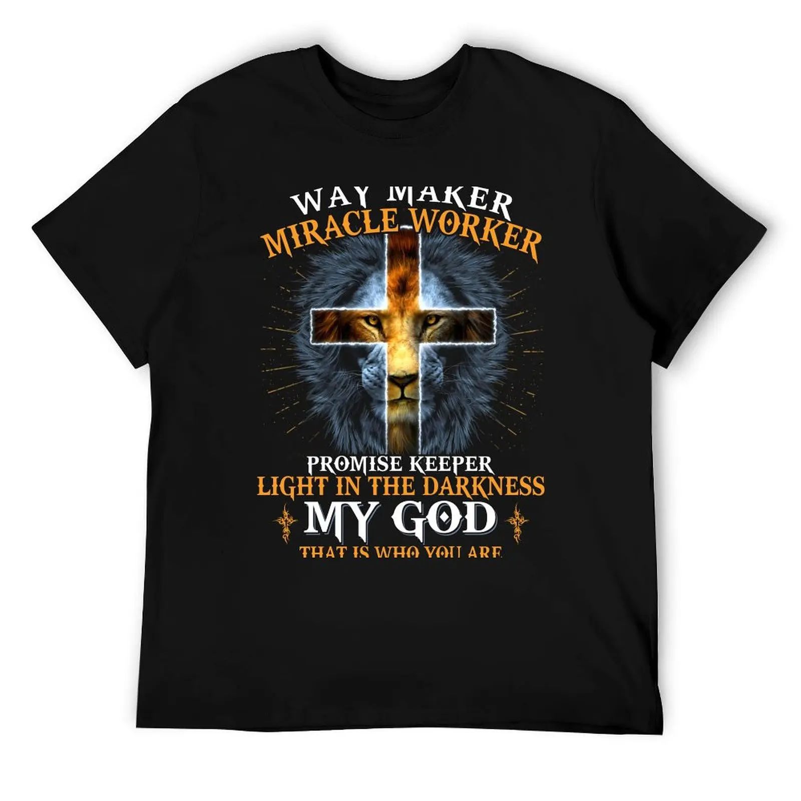 

Lion Way Maker Miracle Worker Shirt Promise Keeper Shirt T-Shirt t shirts for man graphic tees cotton t shirts man 100% T-Shirt