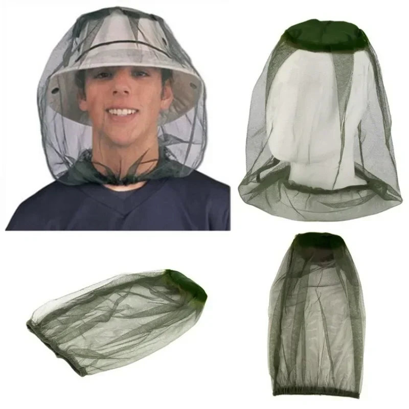 Outdoor Mosquito Head Mesh Nets, chapéu de jardinagem, chapéu à prova de insetos para caminhadas, camping, pesca