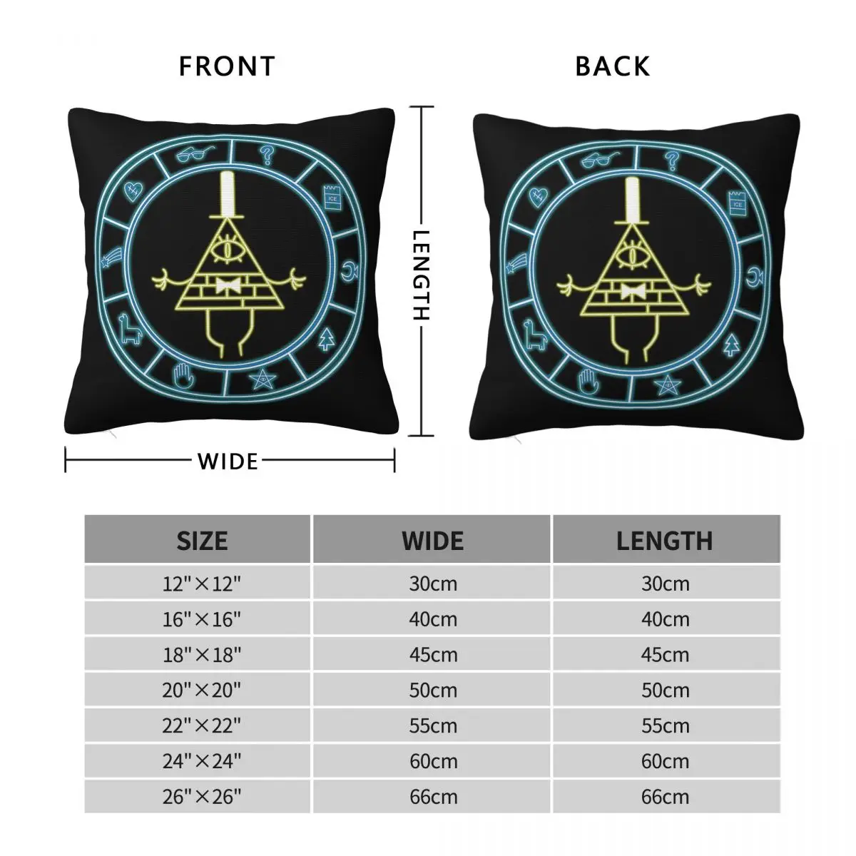 Bill Cipher Invocation Square Pillowcase Polyester Linen Velvet Pattern Zip Decorative Pillow Case Home Cushion Cover
