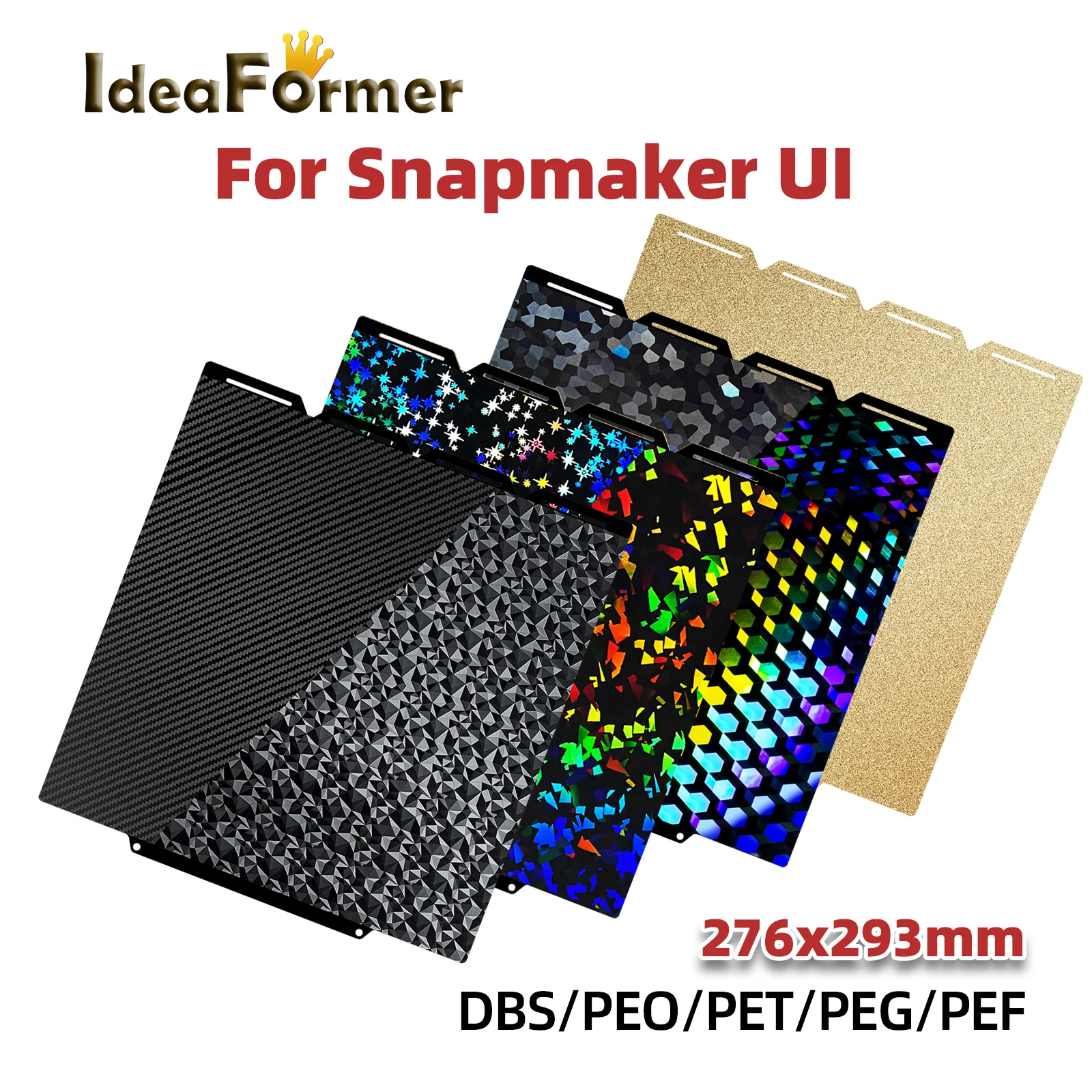 

276X293mm For Snapmaker U1 PEO/ PET /DBS/PEG/PEF Platform Spring Steel Flexible Platform Heated Bed For Snapmaker U1 3D Printe